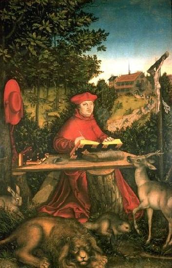 Lucas  Cranach Cranach lucas der aeltere kardinal albrecht von brandenburg. China oil painting art